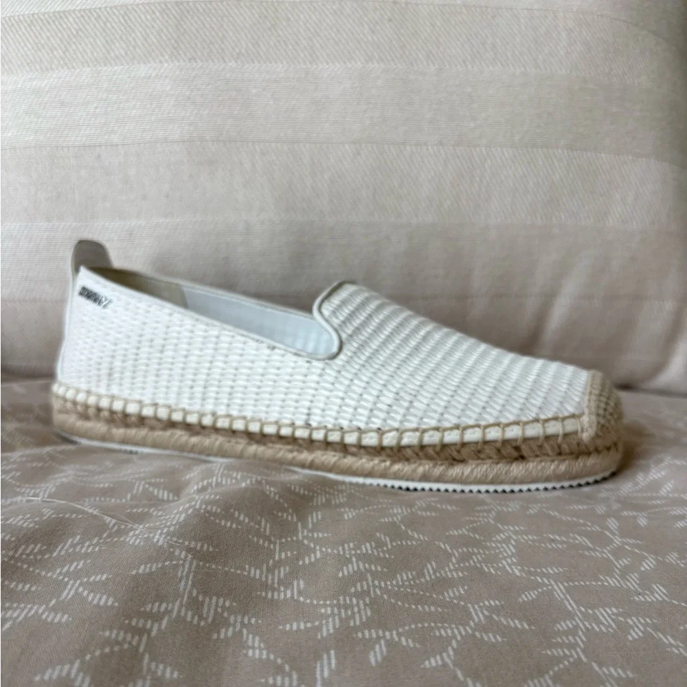 DKNY White Espadrille Flats